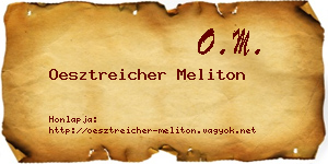 Oesztreicher Meliton névjegykártya